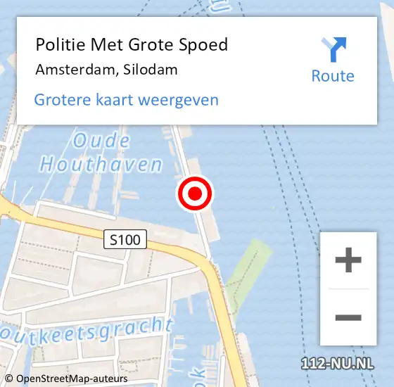 Locatie op kaart van de 112 melding: Politie Met Grote Spoed Naar Amsterdam, Silodam op 17 april 2024 17:13