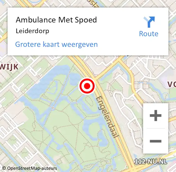 Locatie op kaart van de 112 melding: Ambulance Met Spoed Naar Leiderdorp op 17 april 2024 17:49