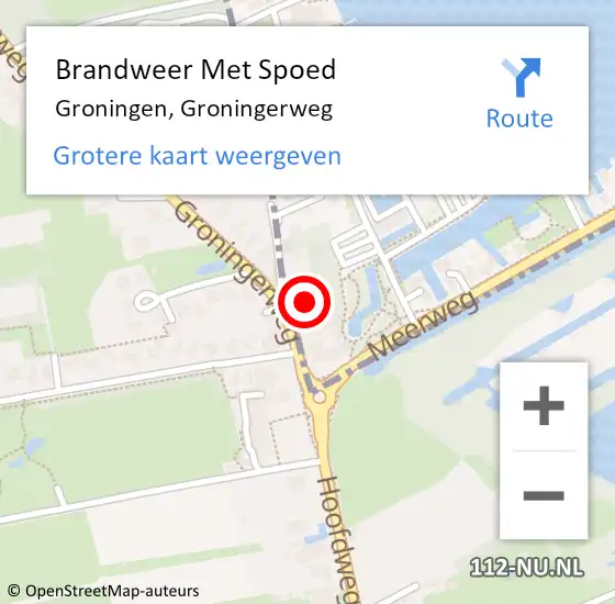 Locatie op kaart van de 112 melding: Brandweer Met Spoed Naar Groningen, Groningerweg op 17 april 2024 18:09