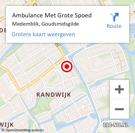 Locatie op kaart van de 112 melding: Ambulance Met Grote Spoed Naar Medemblik, Goudsmidsgilde op 17 april 2024 18:13