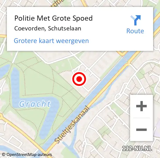 Locatie op kaart van de 112 melding: Politie Met Grote Spoed Naar Coevorden, Schutselaan op 17 april 2024 18:25