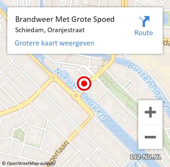 Locatie op kaart van de 112 melding: Brandweer Met Grote Spoed Naar Schiedam, Oranjestraat op 17 april 2024 19:02