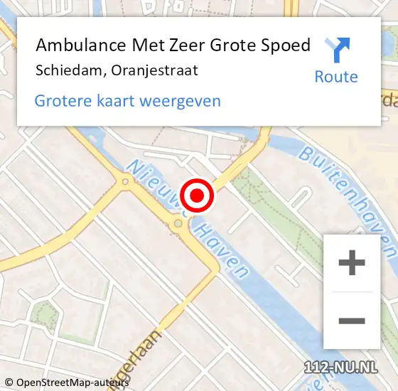 Locatie op kaart van de 112 melding: Ambulance Met Zeer Grote Spoed Naar Schiedam, Oranjestraat op 17 april 2024 19:02