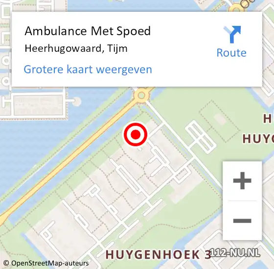 Locatie op kaart van de 112 melding: Ambulance Met Spoed Naar Heerhugowaard, Tijm op 17 april 2024 19:13