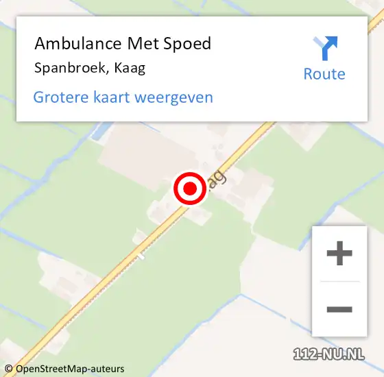 Locatie op kaart van de 112 melding: Ambulance Met Spoed Naar Spanbroek, Kaag op 17 april 2024 19:54