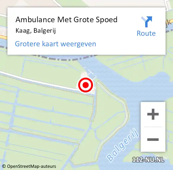 Locatie op kaart van de 112 melding: Ambulance Met Grote Spoed Naar Kaag, Balgerij op 17 april 2024 20:20