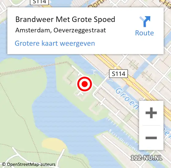 Locatie op kaart van de 112 melding: Brandweer Met Grote Spoed Naar Amsterdam, Oeverzeggestraat op 17 april 2024 20:31