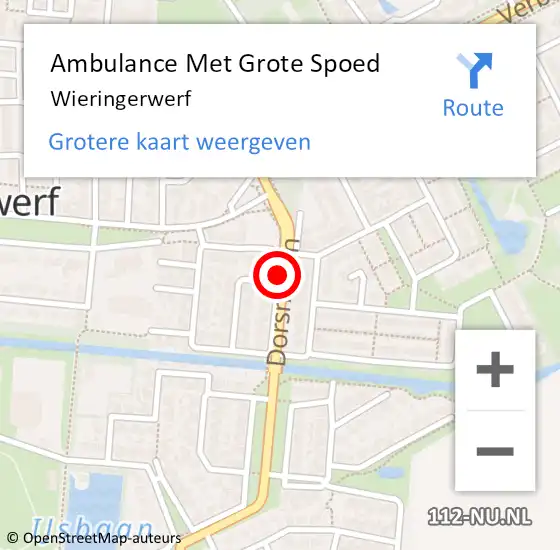 Locatie op kaart van de 112 melding: Ambulance Met Grote Spoed Naar Wieringerwerf op 17 april 2024 20:37