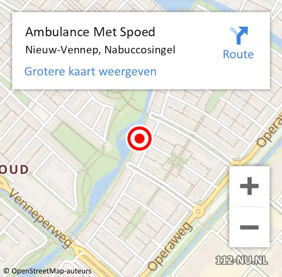 Locatie op kaart van de 112 melding: Ambulance Met Spoed Naar Nieuw-Vennep, Nabuccosingel op 17 april 2024 21:11