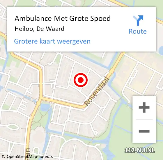 Locatie op kaart van de 112 melding: Ambulance Met Grote Spoed Naar Heiloo, De Waard op 17 april 2024 21:55