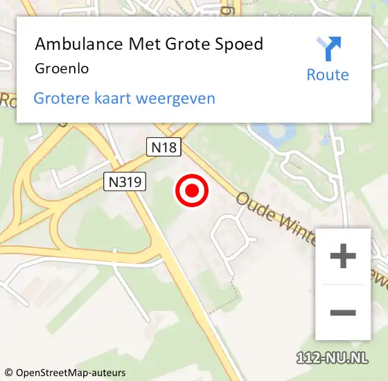 Locatie op kaart van de 112 melding: Ambulance Met Grote Spoed Naar Groenlo op 17 april 2024 22:09
