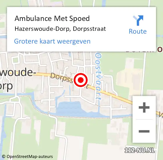 Locatie op kaart van de 112 melding: Ambulance Met Spoed Naar Hazerswoude-Dorp, Dorpsstraat op 17 april 2024 23:20