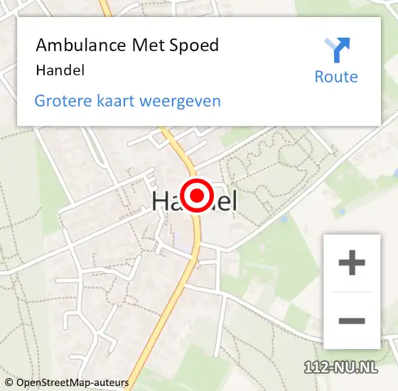 Locatie op kaart van de 112 melding: Ambulance Met Spoed Naar Handel op 18 april 2024 00:04