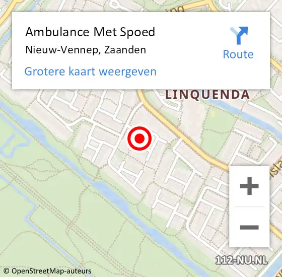 Locatie op kaart van de 112 melding: Ambulance Met Spoed Naar Nieuw-Vennep, Zaanden op 18 april 2024 00:40