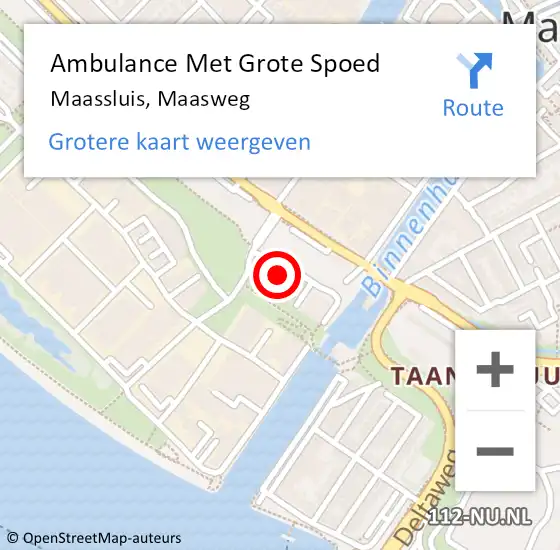 Locatie op kaart van de 112 melding: Ambulance Met Grote Spoed Naar Maassluis, Maasweg op 18 april 2024 02:12