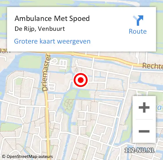 Locatie op kaart van de 112 melding: Ambulance Met Spoed Naar De Rijp, Venbuurt op 18 april 2024 03:06