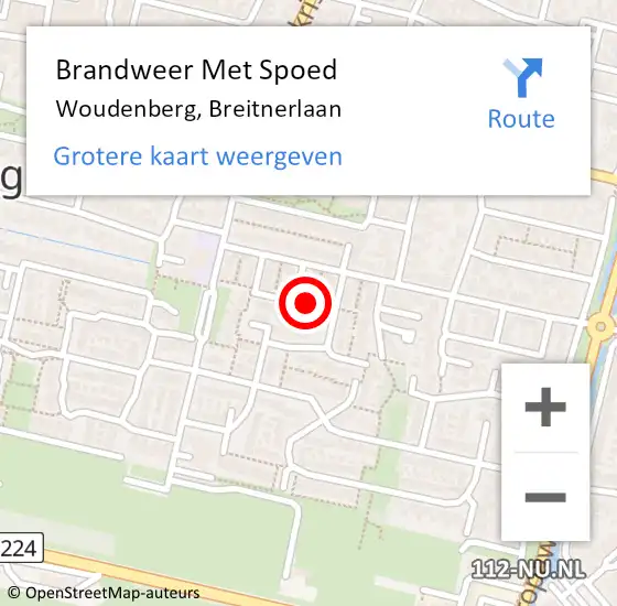 Locatie op kaart van de 112 melding: Brandweer Met Spoed Naar Woudenberg, Breitnerlaan op 18 april 2024 03:48