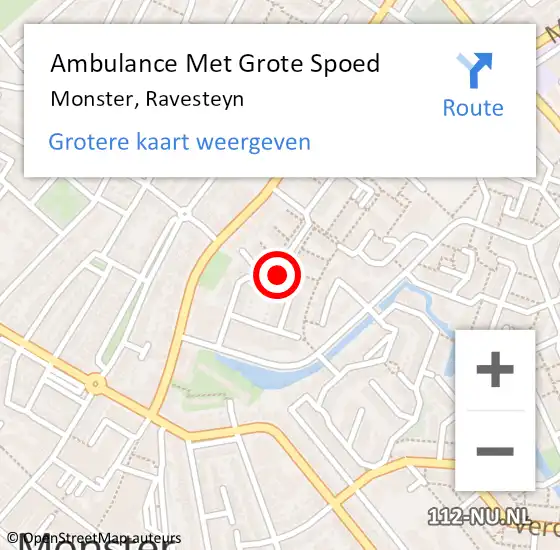 Locatie op kaart van de 112 melding: Ambulance Met Grote Spoed Naar Monster, Ravesteyn op 18 april 2024 04:02