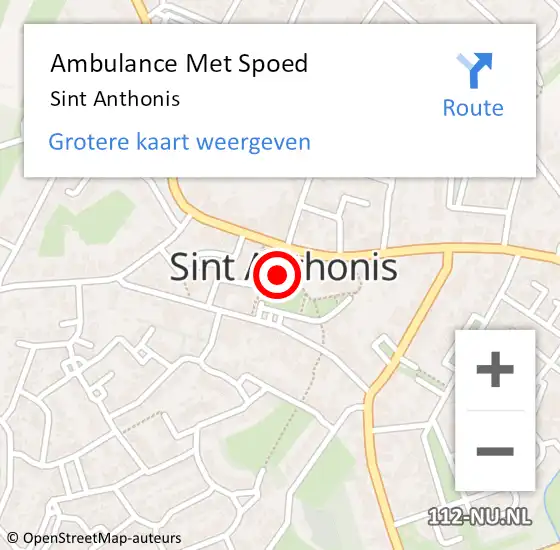 Locatie op kaart van de 112 melding: Ambulance Met Spoed Naar Sint Anthonis op 18 april 2024 04:25