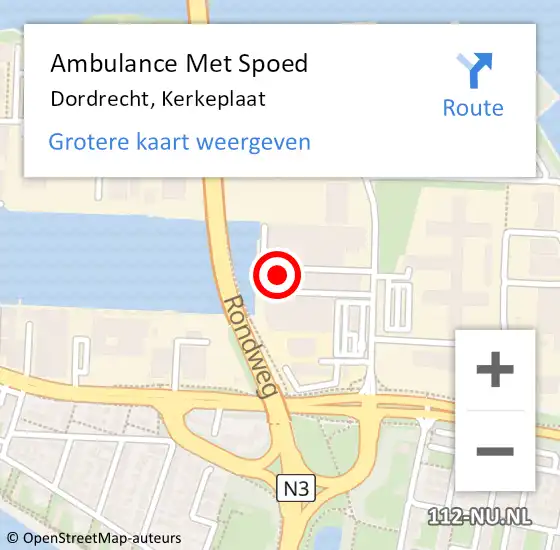 Locatie op kaart van de 112 melding: Ambulance Met Spoed Naar Dordrecht, Kerkeplaat op 18 april 2024 05:07