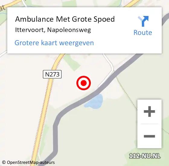 Locatie op kaart van de 112 melding: Ambulance Met Grote Spoed Naar Ittervoort, Napoleonsweg op 18 april 2024 05:18