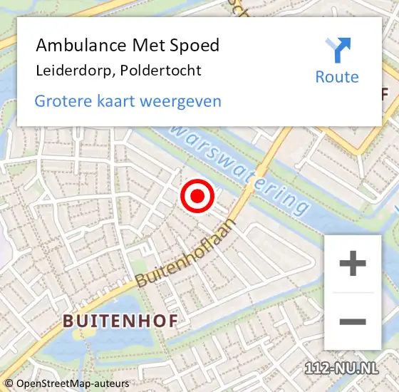 Locatie op kaart van de 112 melding: Ambulance Met Spoed Naar Leiderdorp, Poldertocht op 18 april 2024 06:27