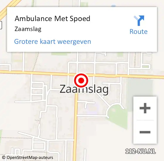 Locatie op kaart van de 112 melding: Ambulance Met Spoed Naar Zaamslag op 18 april 2024 06:31