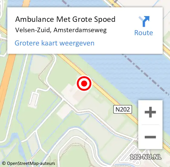 Locatie op kaart van de 112 melding: Ambulance Met Grote Spoed Naar Velsen-Zuid, Amsterdamseweg op 18 april 2024 07:07