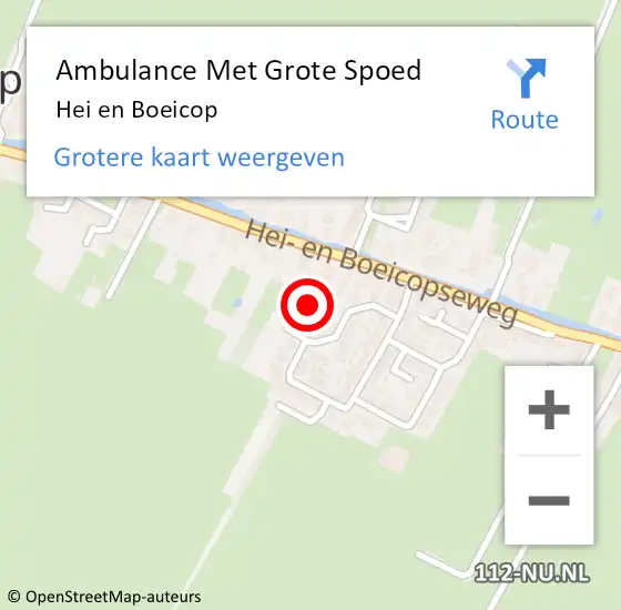 Locatie op kaart van de 112 melding: Ambulance Met Grote Spoed Naar Hei en Boeicop op 18 april 2024 07:17
