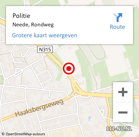 Locatie op kaart van de 112 melding: Politie Neede, Rondweg op 18 april 2024 07:31