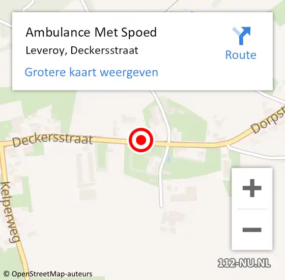 Locatie op kaart van de 112 melding: Ambulance Met Spoed Naar Leveroy, Deckersstraat op 18 april 2024 07:34