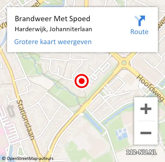 Locatie op kaart van de 112 melding: Brandweer Met Spoed Naar Harderwijk, Johanniterlaan op 18 april 2024 07:55
