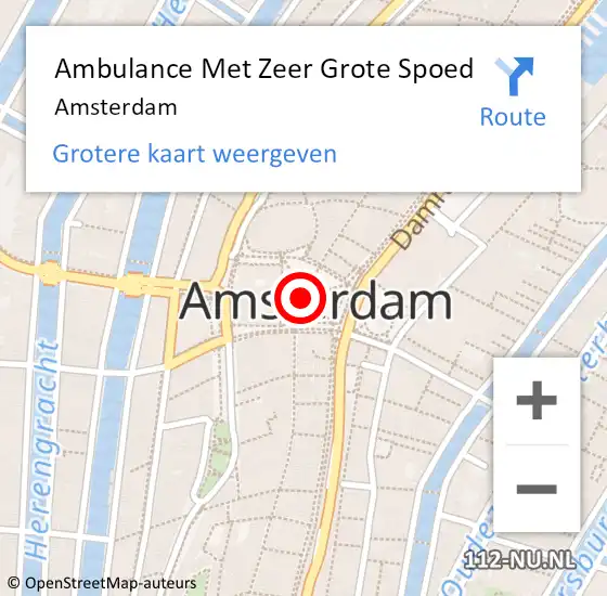 Locatie op kaart van de 112 melding: Ambulance Met Zeer Grote Spoed Naar Amsterdam op 18 april 2024 08:06