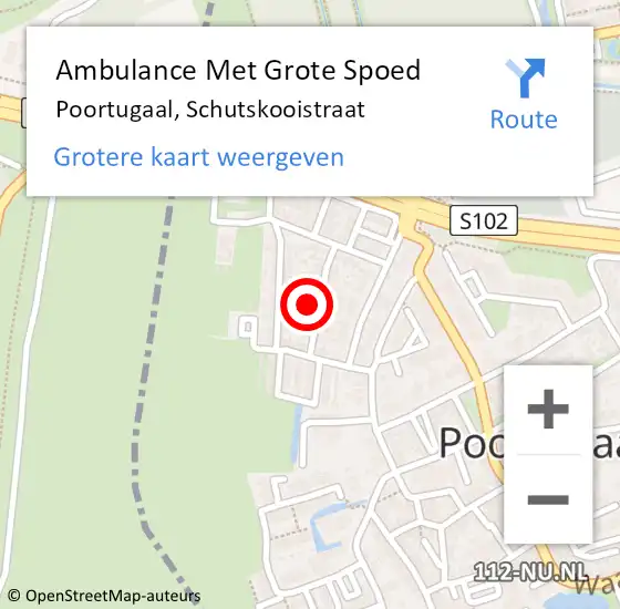 Locatie op kaart van de 112 melding: Ambulance Met Grote Spoed Naar Poortugaal, Schutskooistraat op 18 april 2024 08:54