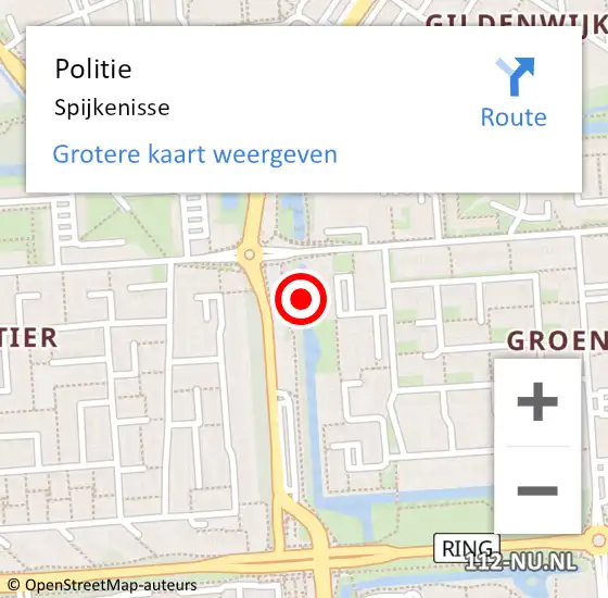 Locatie op kaart van de 112 melding: Politie Spijkenisse op 18 april 2024 10:19