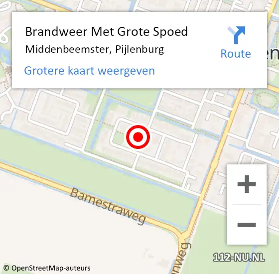 Locatie op kaart van de 112 melding: Brandweer Met Grote Spoed Naar Middenbeemster, Pijlenburg op 18 april 2024 10:23