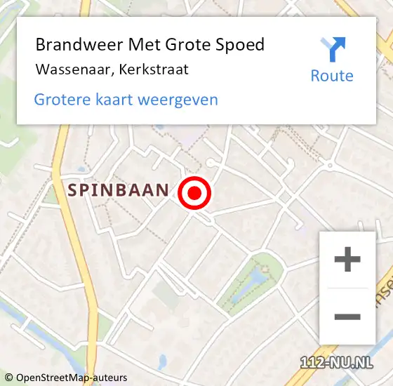 Locatie op kaart van de 112 melding: Brandweer Met Grote Spoed Naar Wassenaar, Kerkstraat op 18 april 2024 10:39