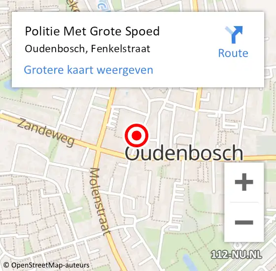 Locatie op kaart van de 112 melding: Politie Met Grote Spoed Naar Oudenbosch, Fenkelstraat op 18 april 2024 10:41