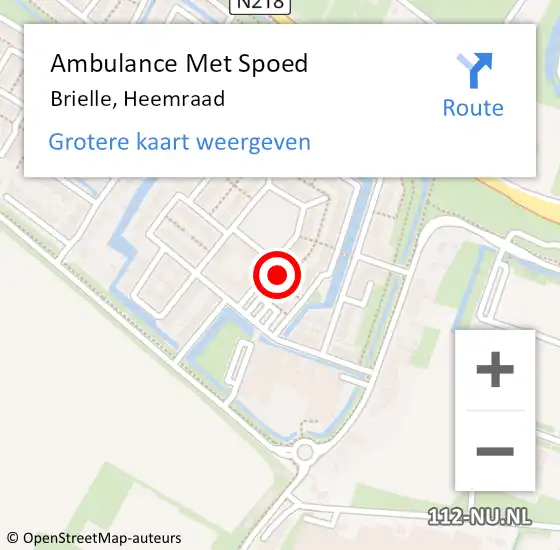 Locatie op kaart van de 112 melding: Ambulance Met Spoed Naar Brielle, Heemraad op 18 april 2024 10:49