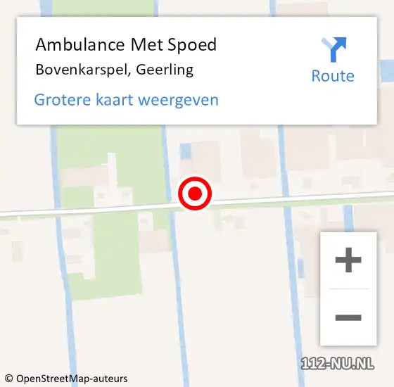 Locatie op kaart van de 112 melding: Ambulance Met Spoed Naar Bovenkarspel, Geerling op 18 april 2024 11:16