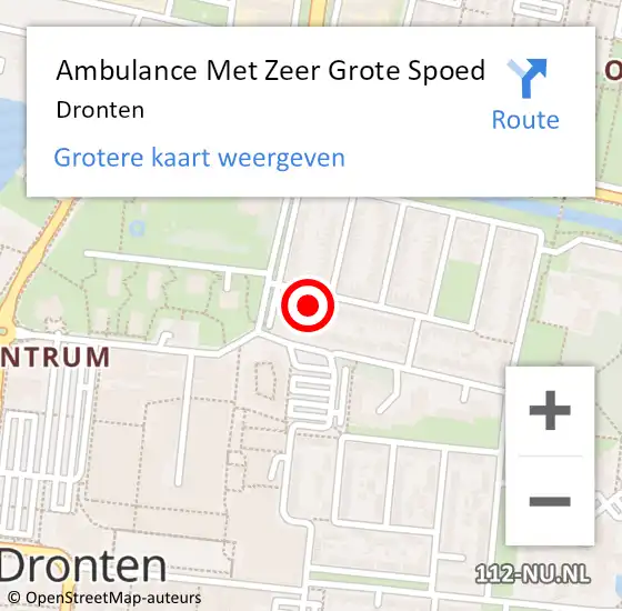 Locatie op kaart van de 112 melding: Ambulance Met Zeer Grote Spoed Naar Dronten op 18 april 2024 11:30