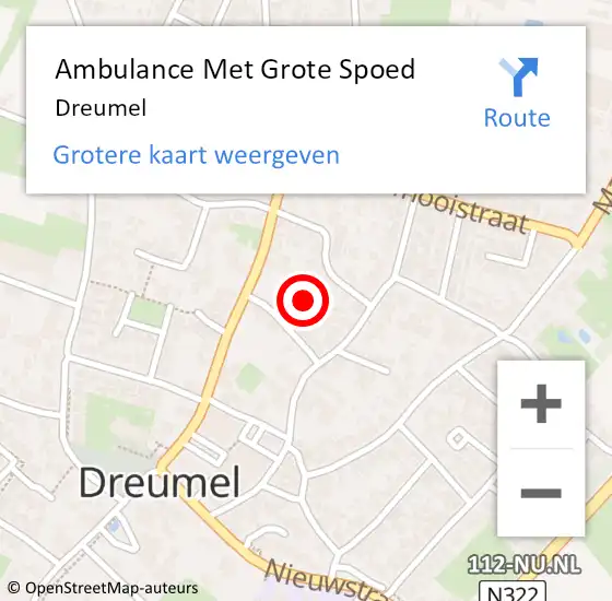 Locatie op kaart van de 112 melding: Ambulance Met Grote Spoed Naar Dreumel op 18 april 2024 11:31