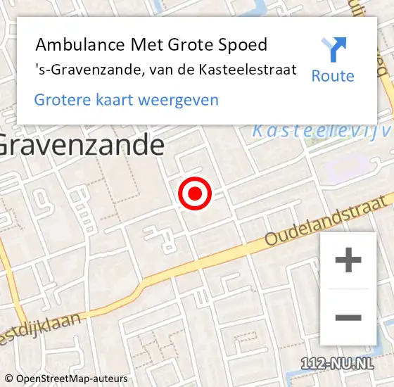 Locatie op kaart van de 112 melding: Ambulance Met Grote Spoed Naar 's-Gravenzande, van de Kasteelestraat op 18 april 2024 11:56