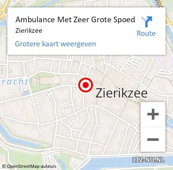 Locatie op kaart van de 112 melding: Ambulance Met Zeer Grote Spoed Naar Zierikzee op 18 april 2024 12:05