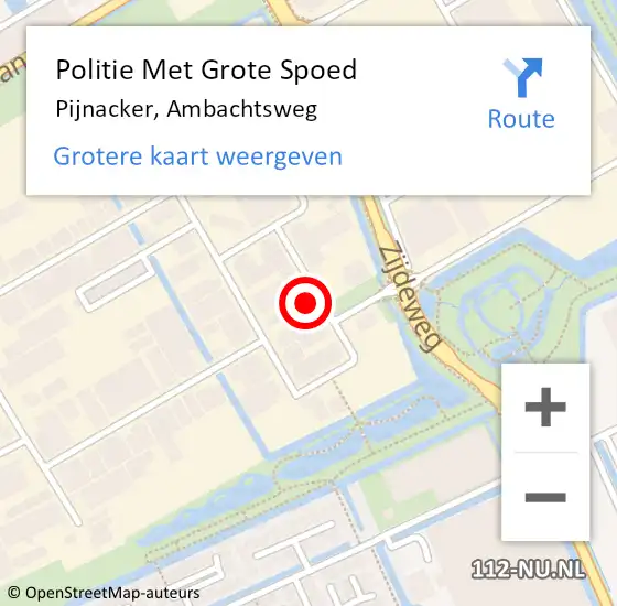 Locatie op kaart van de 112 melding: Politie Met Grote Spoed Naar Pijnacker, Ambachtsweg op 18 april 2024 12:07