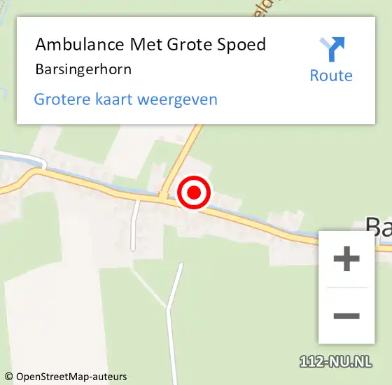 Locatie op kaart van de 112 melding: Ambulance Met Grote Spoed Naar Barsingerhorn op 18 april 2024 12:18
