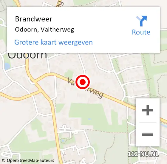 Locatie op kaart van de 112 melding: Brandweer Odoorn, Valtherweg op 18 april 2024 12:19