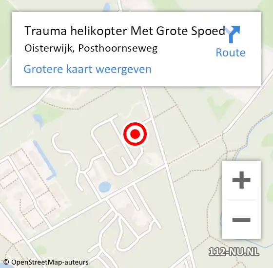 Locatie op kaart van de 112 melding: Trauma helikopter Met Grote Spoed Naar Oisterwijk, Posthoornseweg op 18 april 2024 12:44