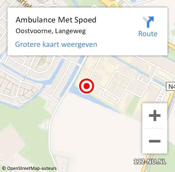 Locatie op kaart van de 112 melding: Ambulance Met Spoed Naar Oostvoorne, Langeweg op 18 april 2024 12:54