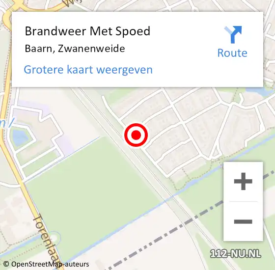 Locatie op kaart van de 112 melding: Brandweer Met Spoed Naar Baarn, Zwanenweide op 18 april 2024 13:13